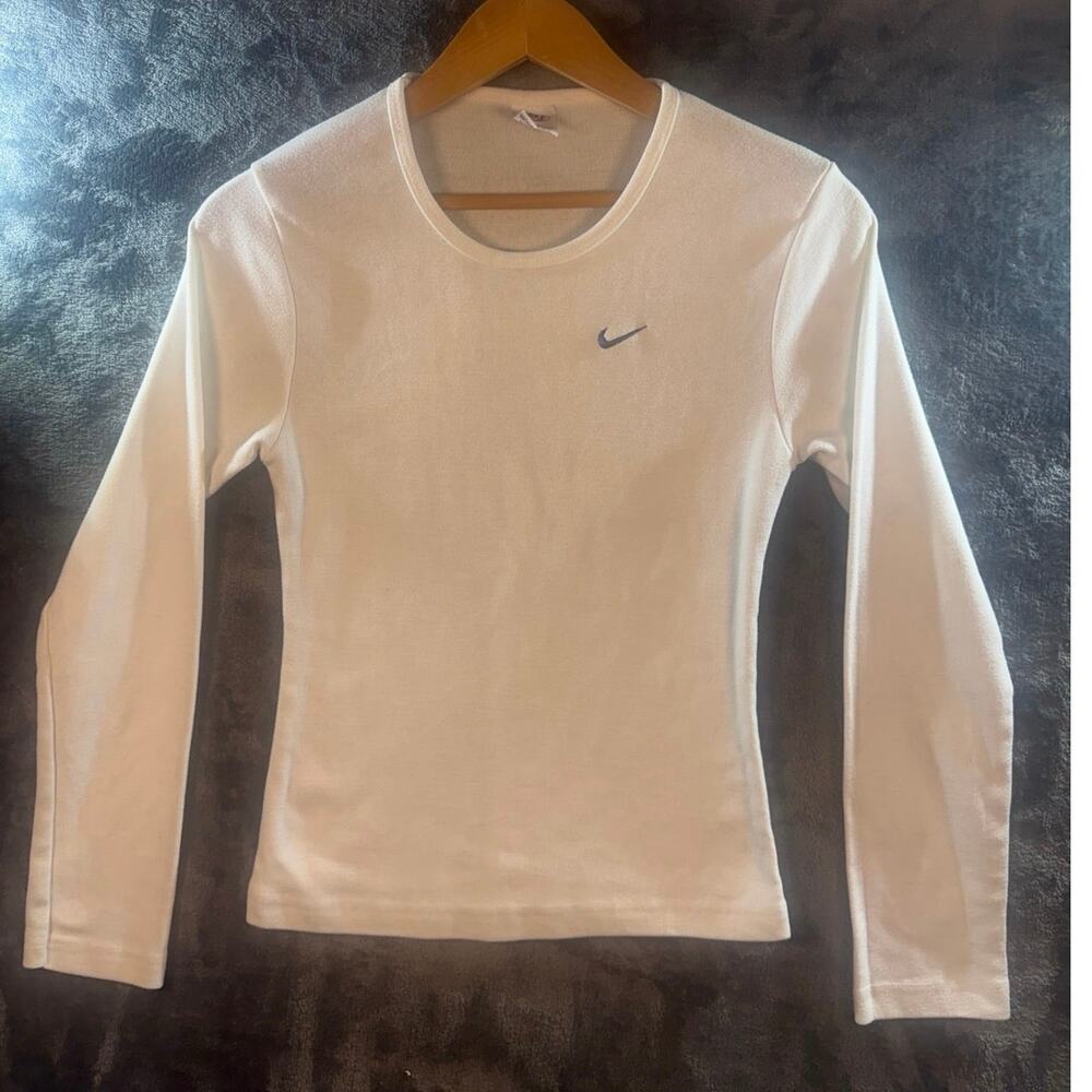 VTG 90s Nike Long Sleeve Base Layer Crewneck T Shirt Women’s Small White